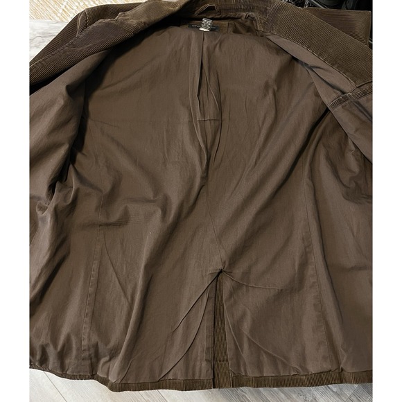 Banana Republic Mens‎ Sz Lg Vtg Y2K Chocolate Brown 3 Button Corduroy Blazer - Picture 11 of 16